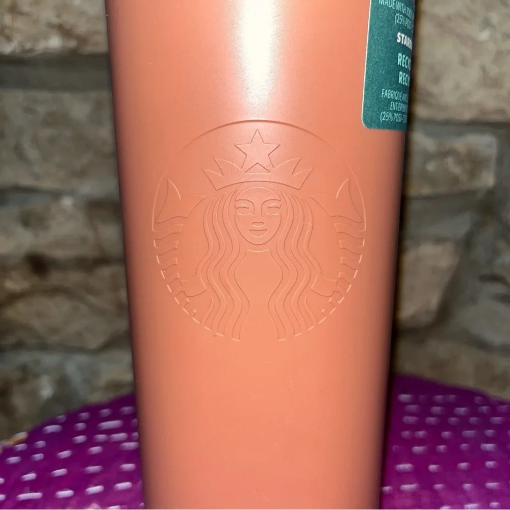 NWT Starbucks Terracotta 100% Recycled Plastic Tumbler 16 oz 473 ML Hot Cup